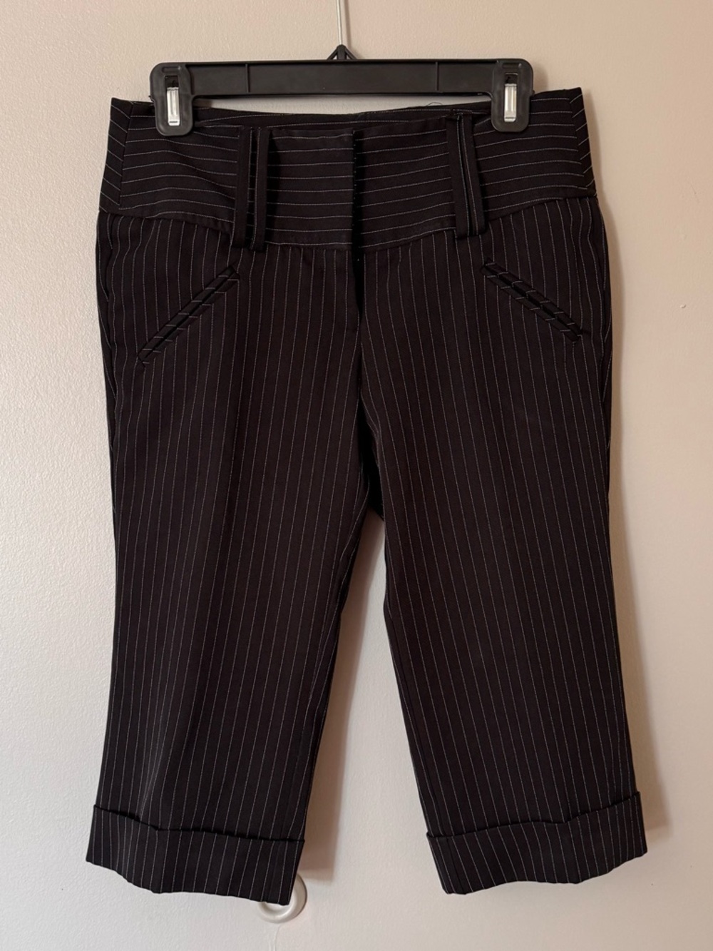 Star City Black Pinstripe Capri Pants